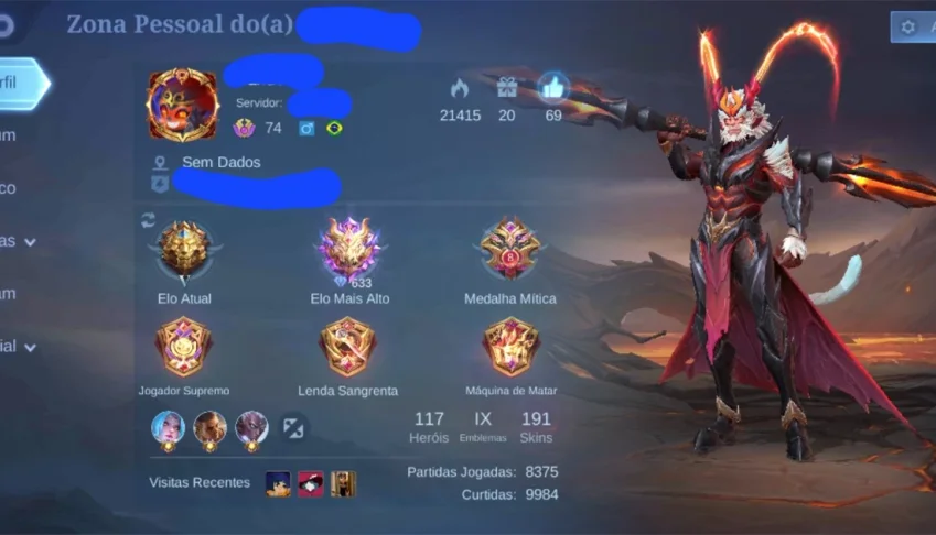 Conta Mobile Legends-Glória