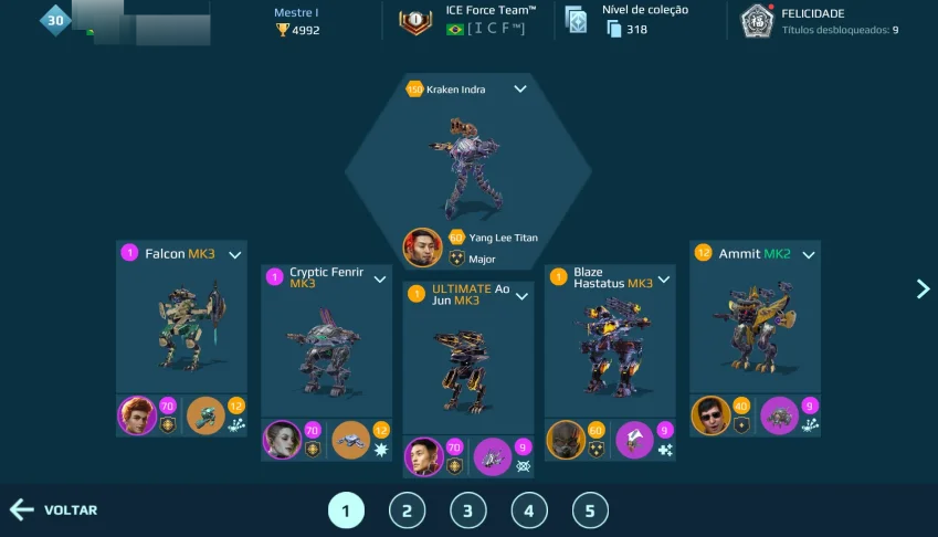 Conta War Robots Mestre 1/ campeão