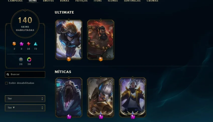 Conta LoL Bronze 140 Skins Praticamente Unranked