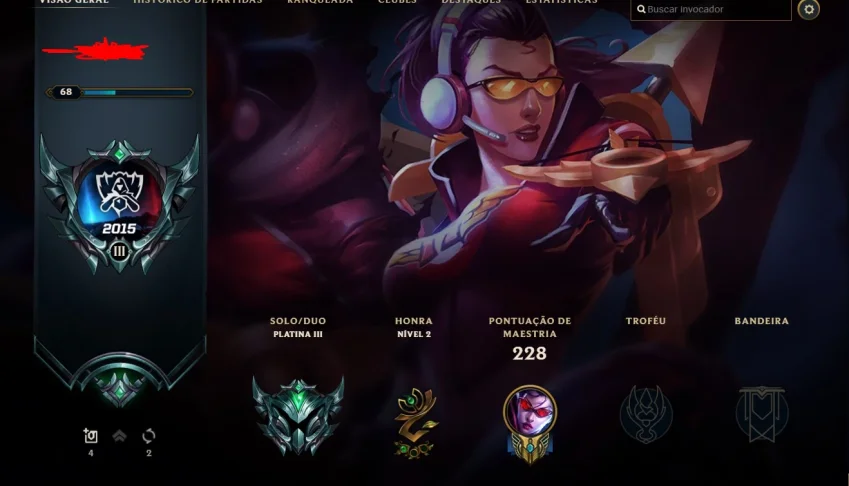 Conta de LOL, Platina, 38 skins,, nvl 68