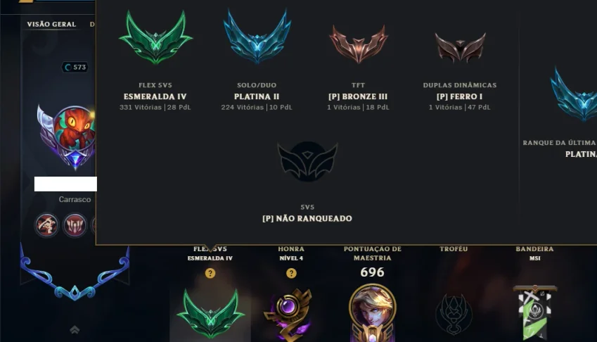 Platina 2 com TODOS os Champs e 178 Skins ( MONO ADC )