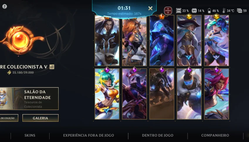 Wild rift com todos os personagens e algumas skins
