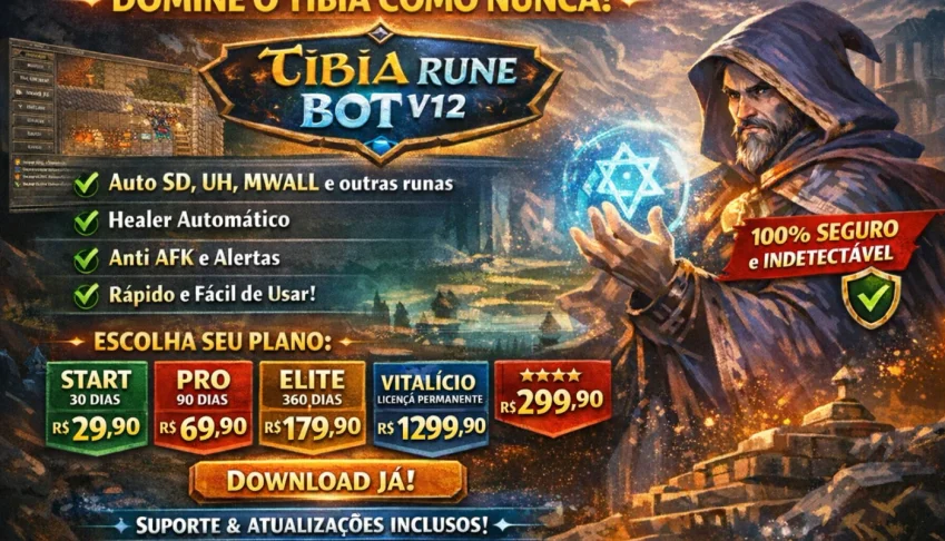 TIBIA RUNE BOT - Runas automáticas + Notificações Telegram