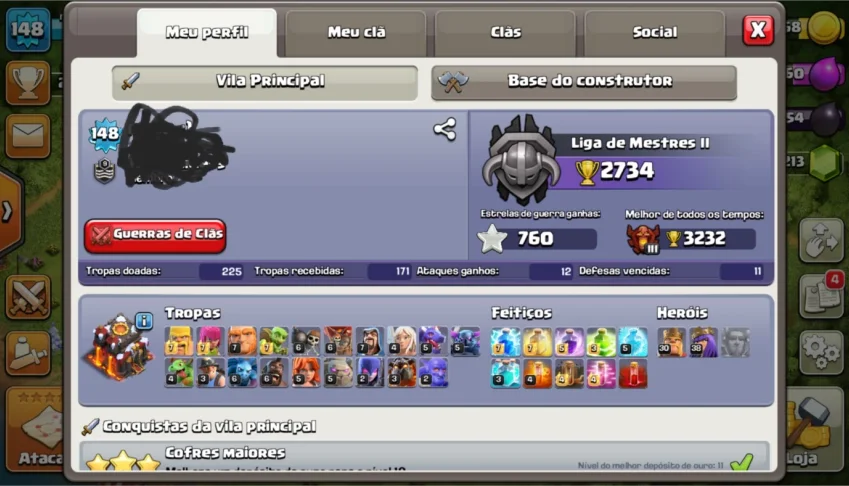 Conta clash of Clans Cv10 barato
