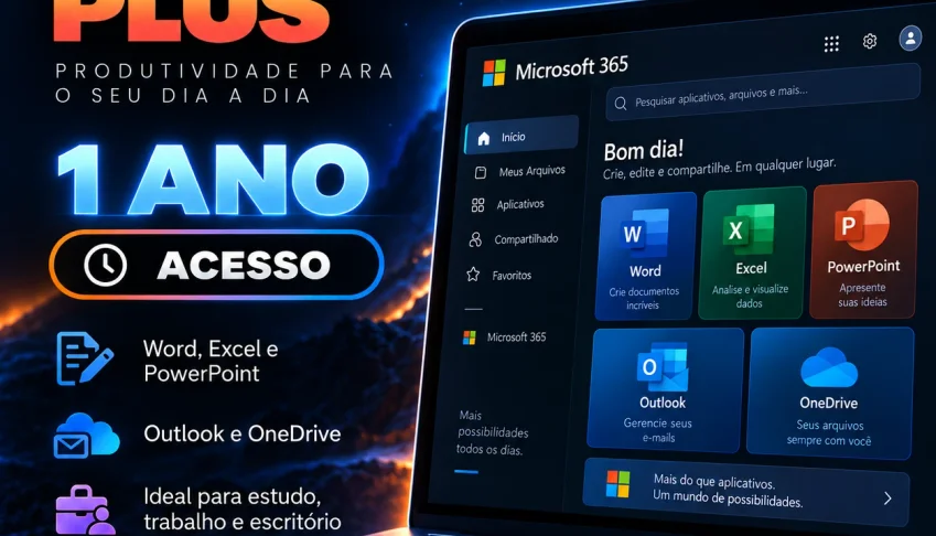Microsoft Office 365 Plus | 1 Ano | 30 Dias Garantia