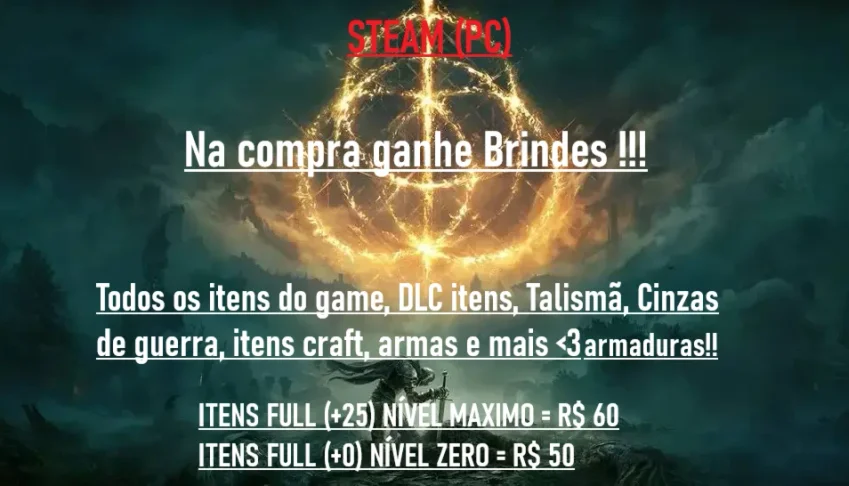 Elden Ring - PROMOÇÃO/ Todos os itens do jogo Base e DLC!!!!