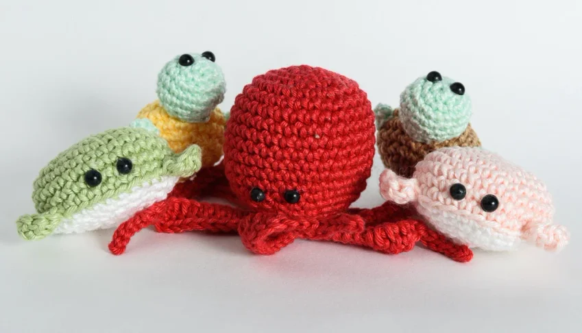 Coleção Fundo do Mar em Amigurumi com 5 Peças