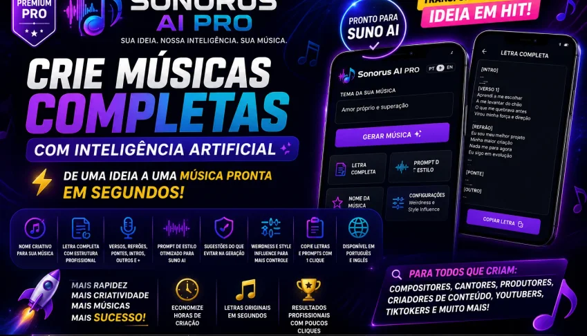 Sonorus AI PRO – Crie músicas completas com IA