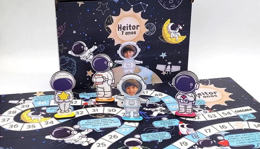 Tabuleiro Astronauta em MDF com Caixa MDF