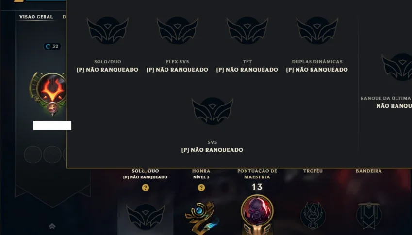 Unranked com 25 Champs e 41 Skins