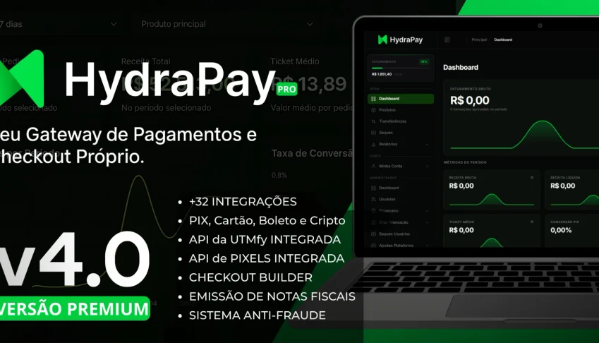 Script Gateway de Pagamentos e Checkout Próprio v4.0 (SaaS)