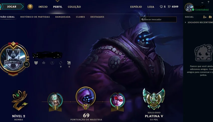 Conta League of Legends Platina
