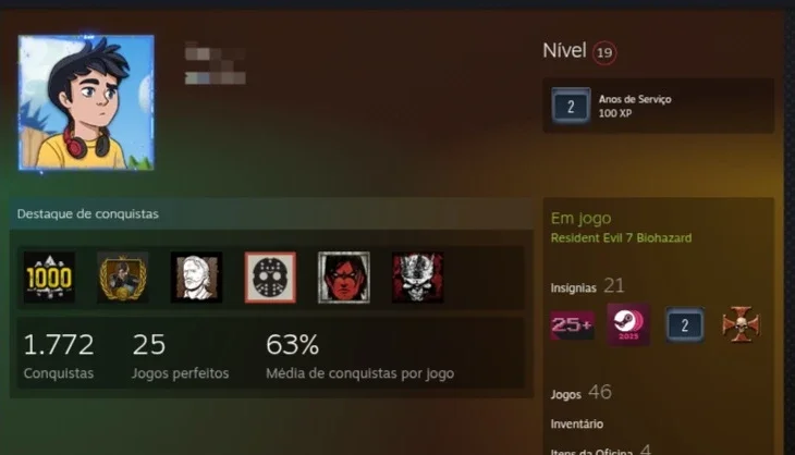 Conta Steam 2 Anos