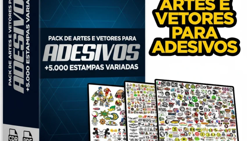 Pack Digital de Artes e Vetores para Adesivos (Corel e PDF)