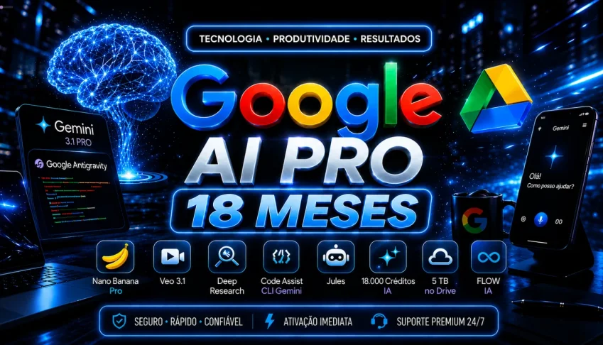 Gemini Pro + Nano Banana + Veo 3- 18 mês/30 dias de garantia