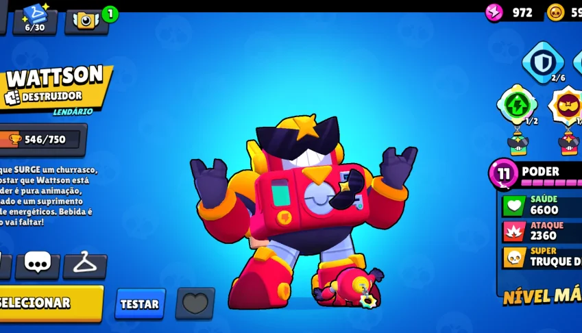 Conta Brawl Stars - Wattson Top (Todos Buffies E Hyper)