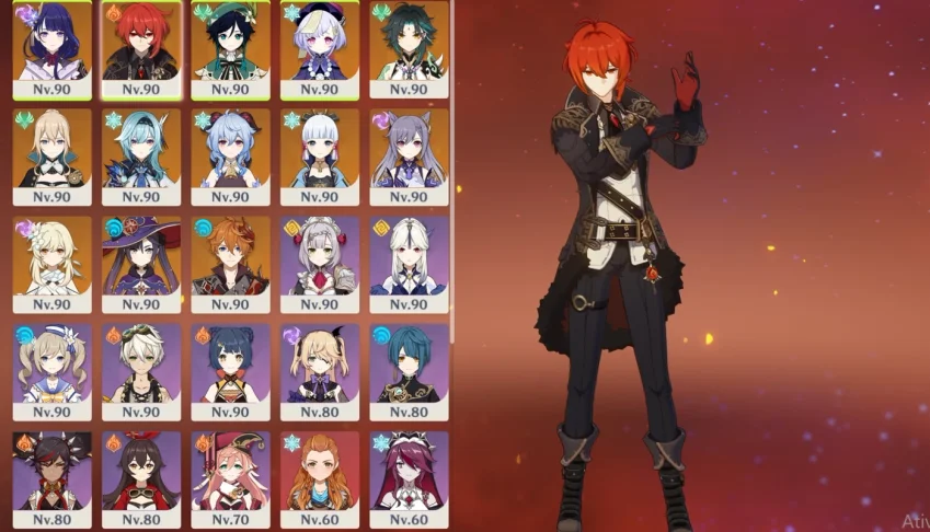 conta genshin impact AR57, 12 personagens 5 estrelas, 23 4 E