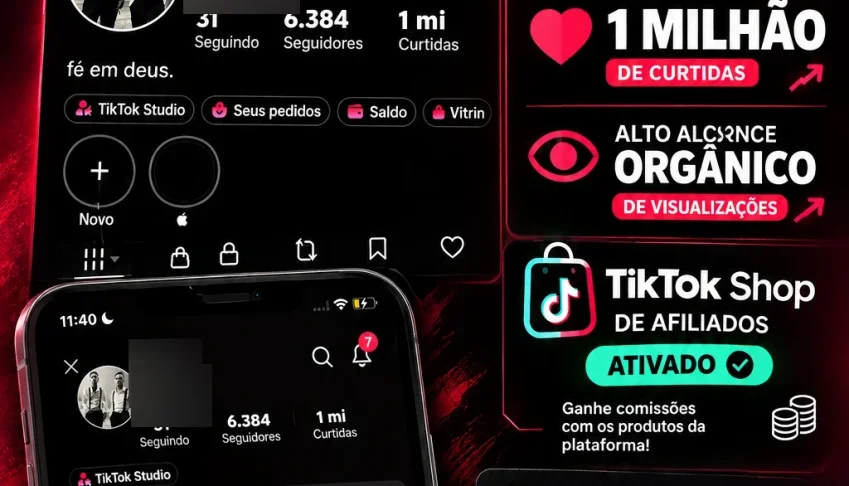 Conta TikTok 6.3k Seguir e 1M Curtidas com TikTok Shop Liber