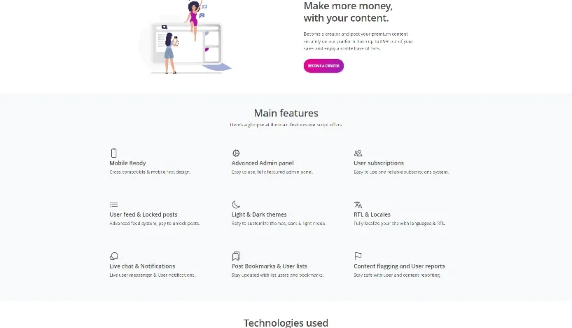 Script PHP Plataforma SaaS para criadores d conteúdo premium