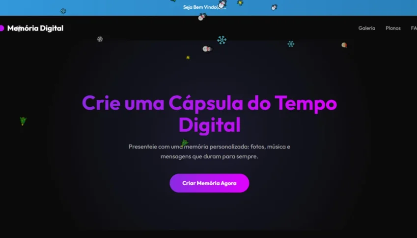 Site SaaS Cápsula do Tempo Digital – Venda Memórias Online c