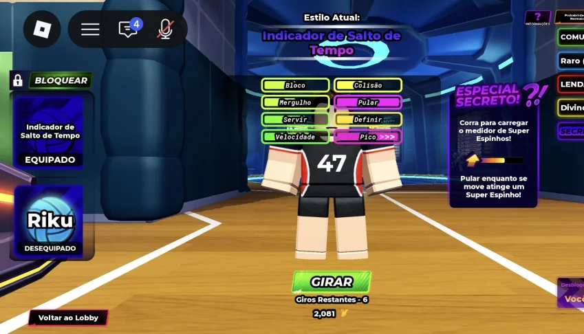 Conta de voleibol legends
