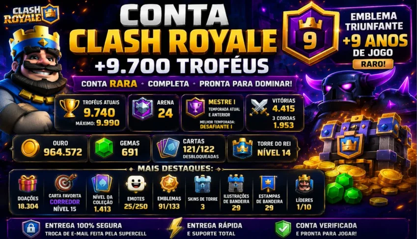 Conta Clash Royale, +9500 Trofèus, Conta Rara E Barata, Prom
