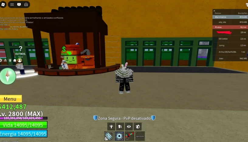 Conta de Blox Fruits (Lvl 2800, fruit storage max 3 etc)