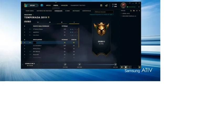 Vendo conta de lol - Ouro 1