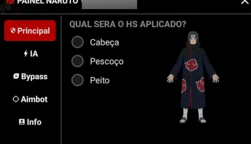 Painel hack free fire (atualizado) (naruto)