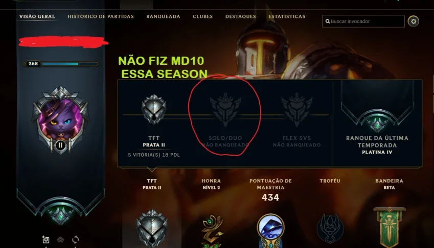 Conta level 268 / 150+ campeões / 2532 RP disponíveis