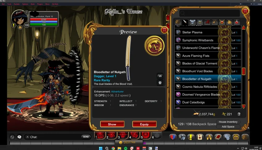 AQW Endgame conta – HeroMart + Rare/Endgame Classes