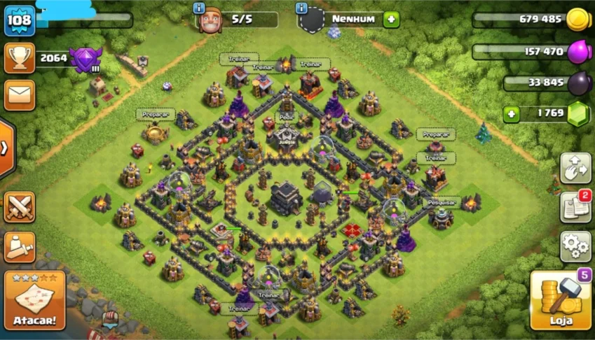 Conta Clash of clans cv9 FULL