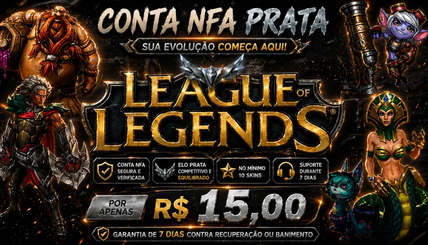 Conta League of Legends NFA Prata 🥈