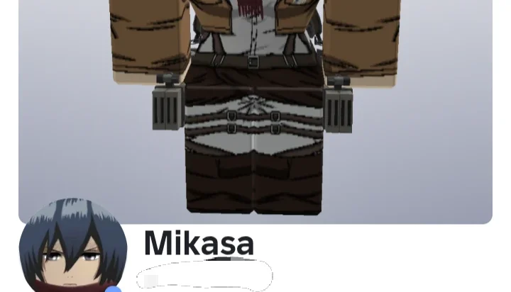 Conta Roblox Cosplay Mikasa Ackerman (Attack on Titan)