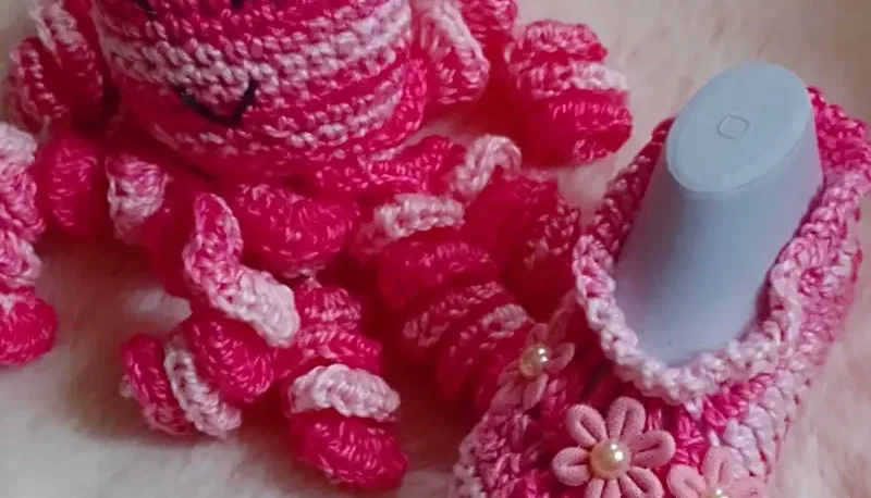 Kit Sapatinho e Polvo Rosa Mesclado com Flores