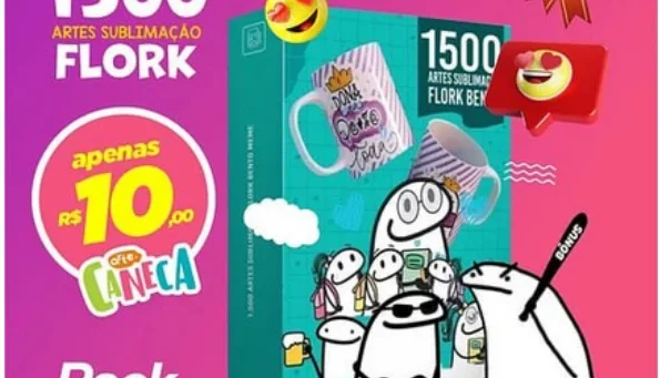 Pack 1500 Artes Sublimação para Canecas - Flork Bento Meme