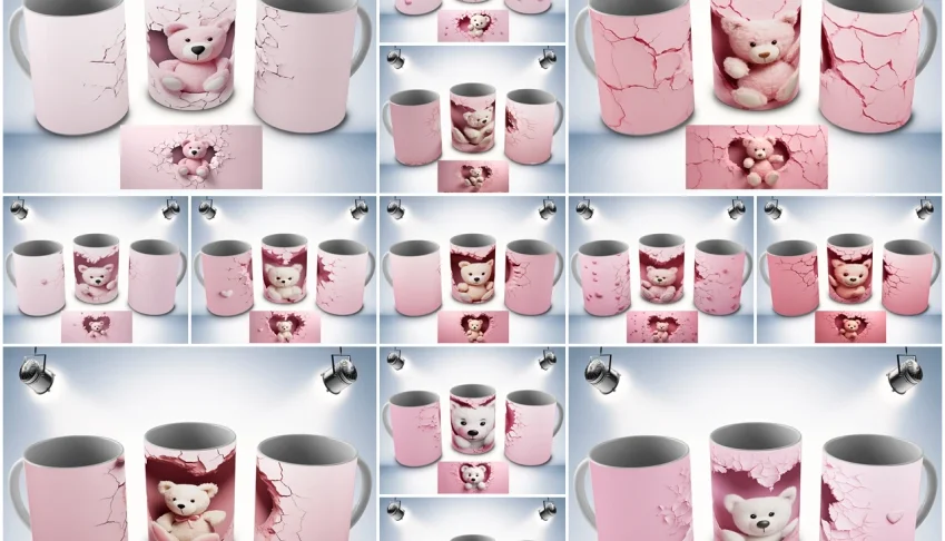Artes 3D para Canecas com Mockup´s
