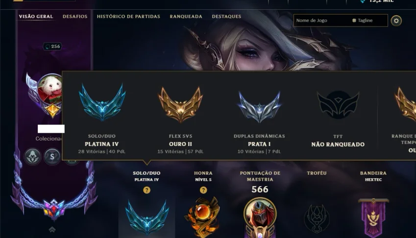 Platina 4 com TODOS os Champs e 132 Skins +2 Prestigios