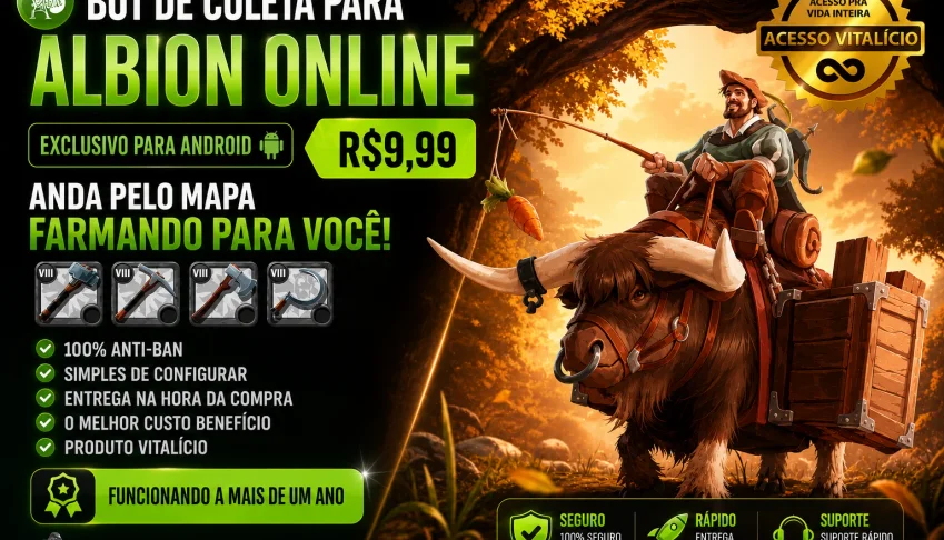 Bot/Macro De Coleta Para Albion Online (Android) (Vitalício)