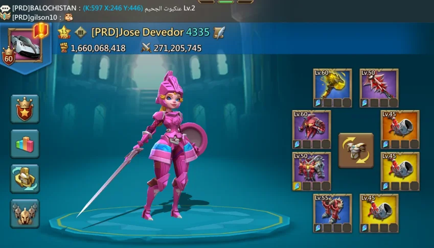 🛡 Conta Completa Lords Mobile | 1.6B Poder + Mix F