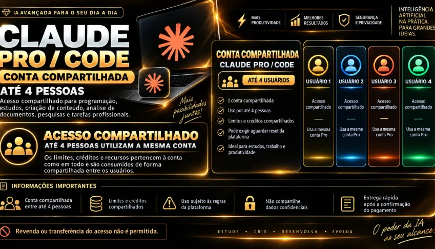 Claude Pro / Code Pro ( OPUS 5 + SONNET 5 + COWORK) 30 DIAS