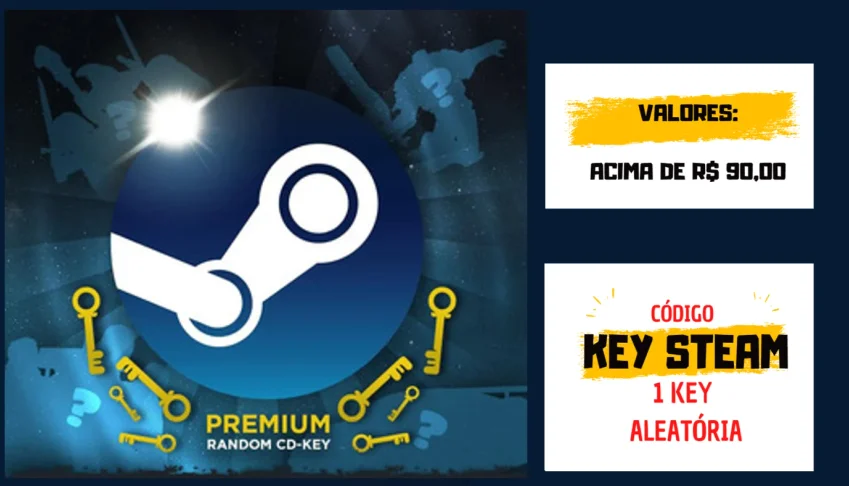 Steam Key Aleatória / Jogo Maior Que R$90,00