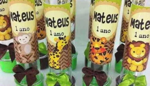 Tubete Safari Personalizado com Aplique - 13 cm