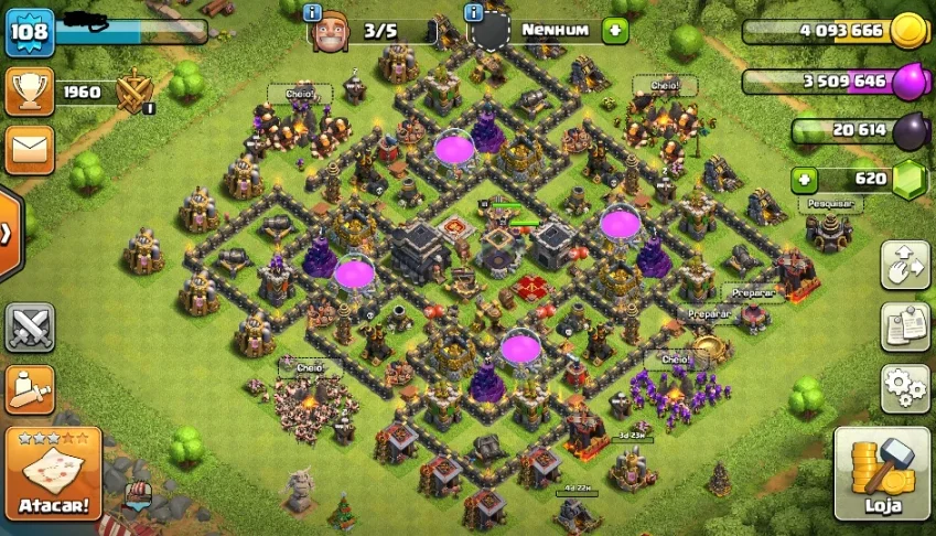 Conta CLASH OF CLANS - CV9 SEMI FULL