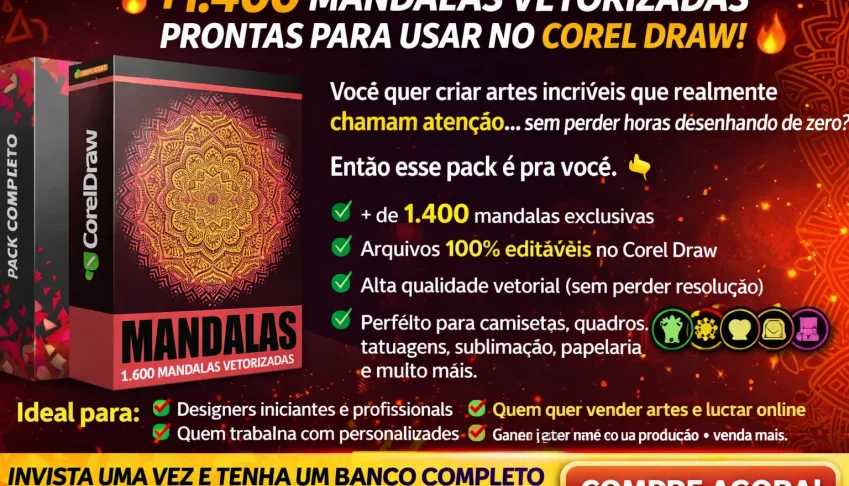 +1.400 Mandalas Vetorizadas Prontas Para Usar No Corel Draw!