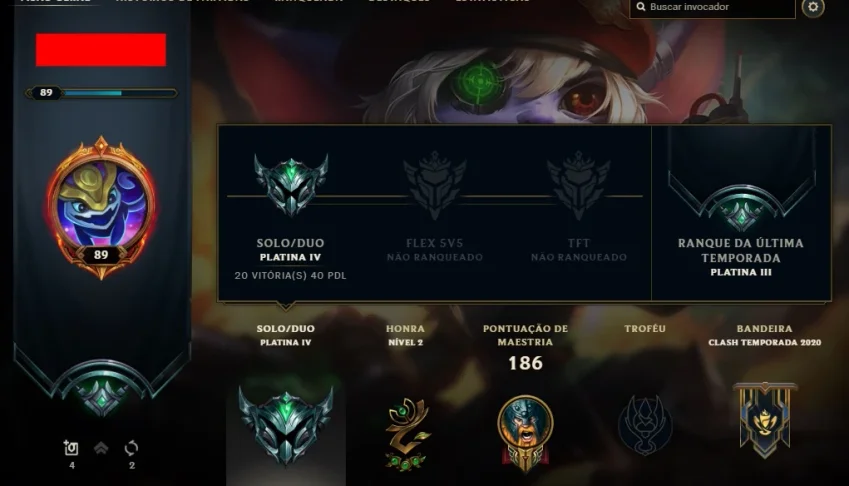 CONTA LEAGUE OF LEGENDS (ELO PLAT, 10 SKINS, 40 CHAMPS)