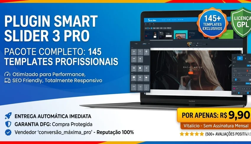 Plugin Smart Slider 3 Pro + Pacote Com 145 Templates