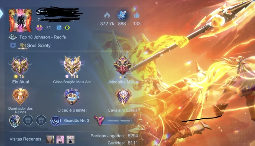 Conta Mobile Legends 390 skins