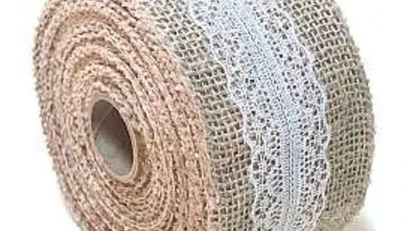 Fita de Juta com Renda - Rolo 9,14 m - Larguras