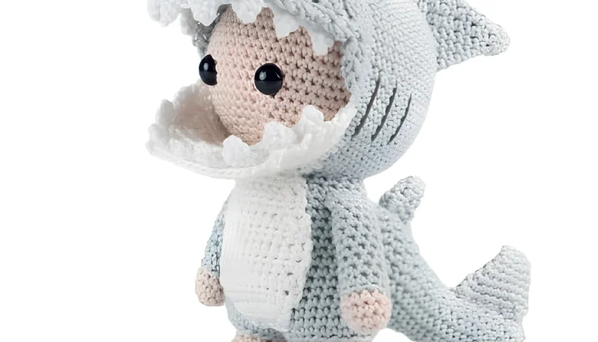 Receita em PDF - Boneco Tubarão Amigurumi